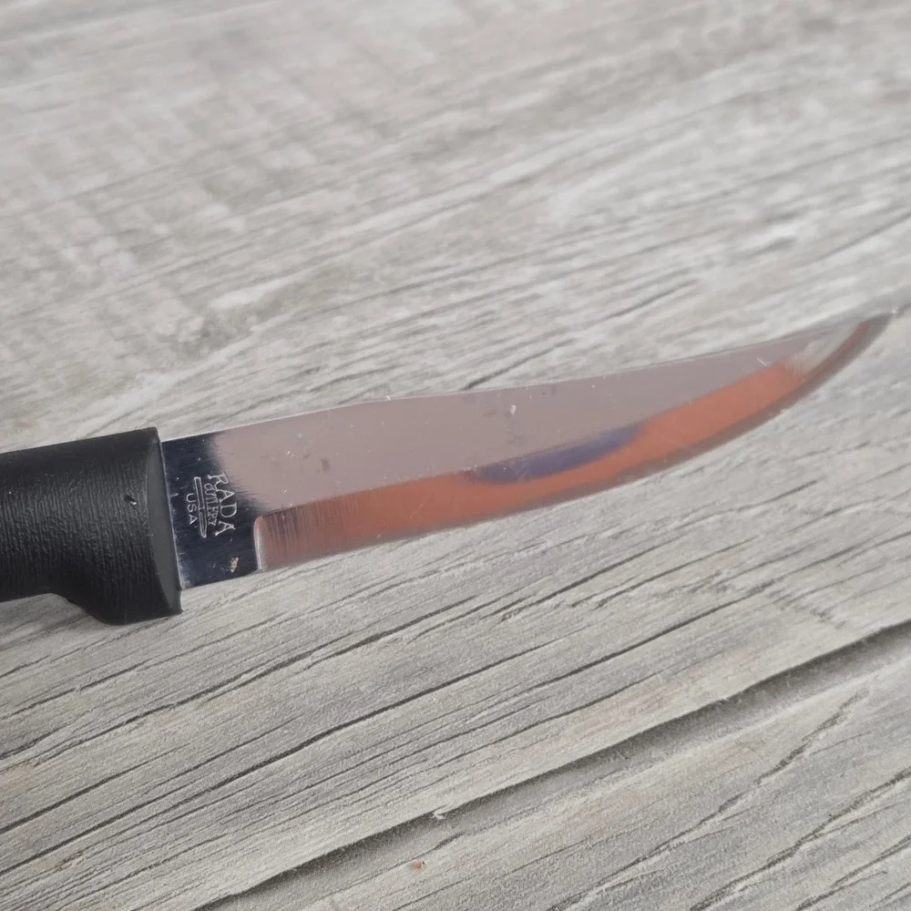 Rada Cutlery Paring Knife Black Resin Handle Stainless Steel USA Made 6.75 in